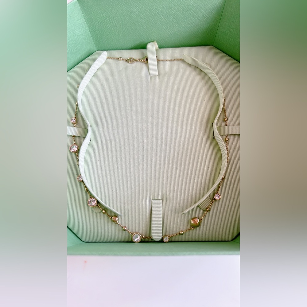 SWAROVSKI Imber necklace Round cut, Scattered design, White, Gold-tone plated - Picture 9 of 11